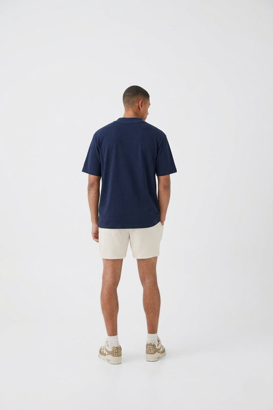 Navy Blue Unisex Terry Oversized Tee