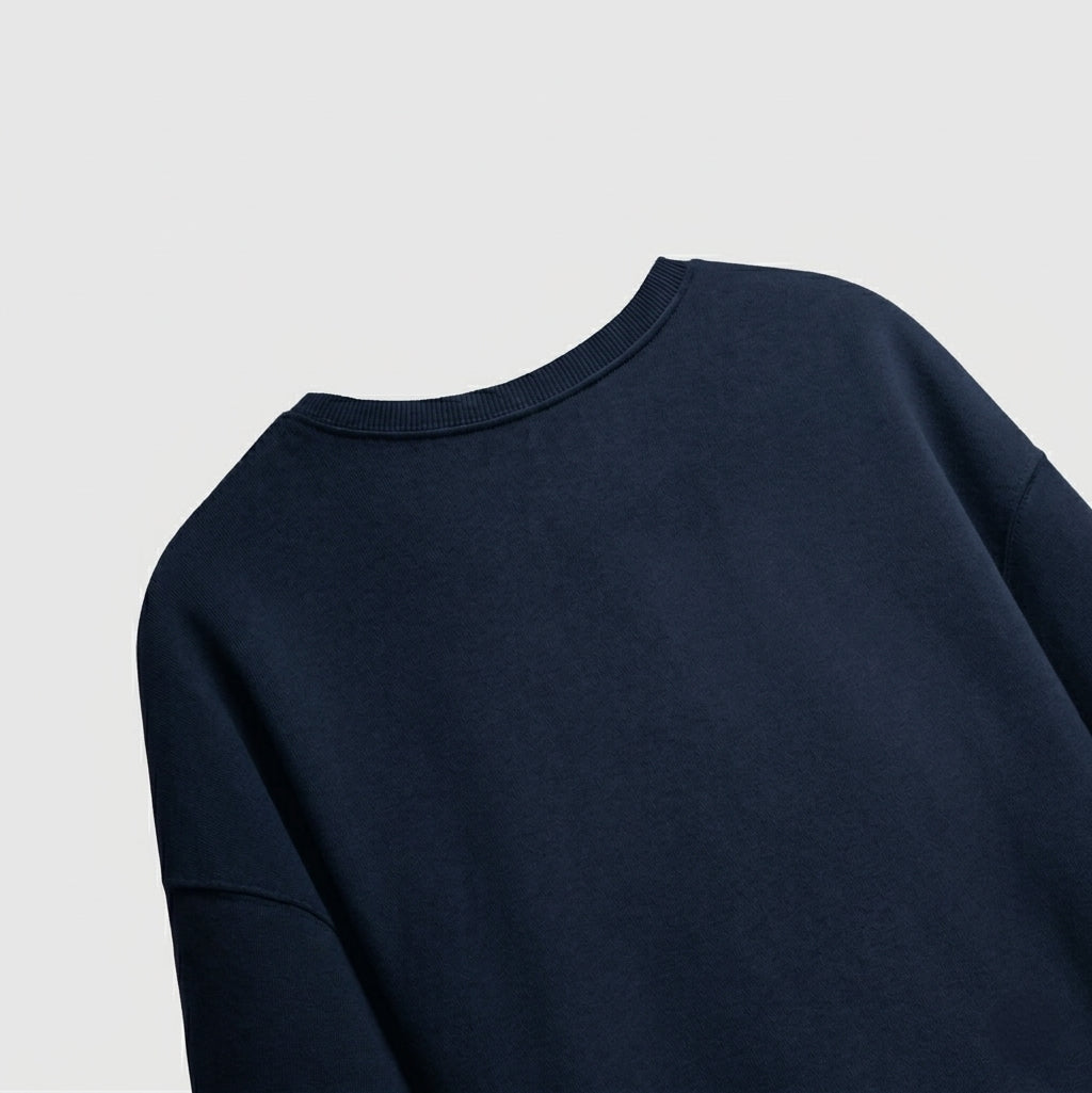 Navy Blue Unisex Terry Oversized Tee