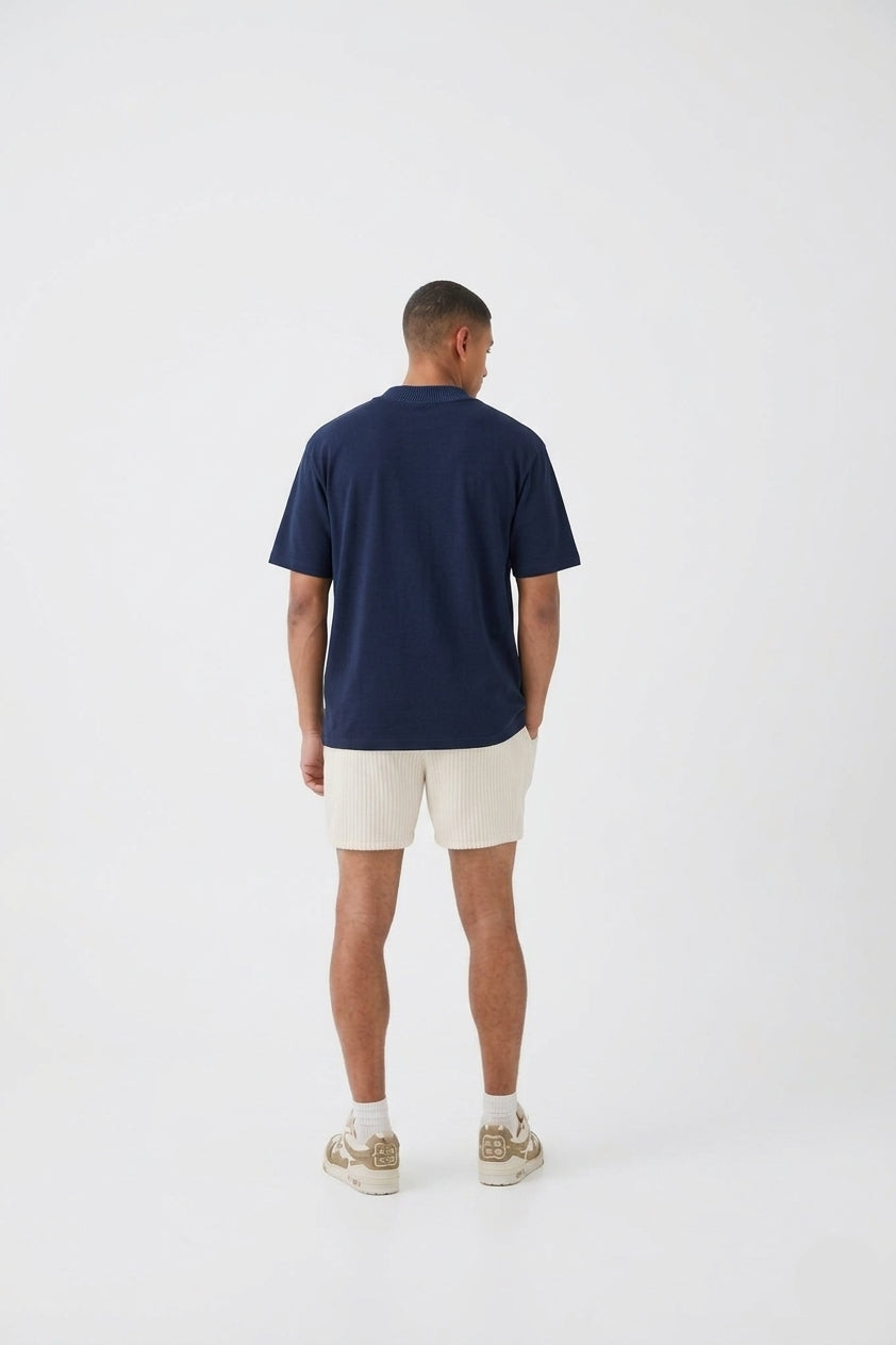 Navy Blue Unisex Terry Oversized Tee